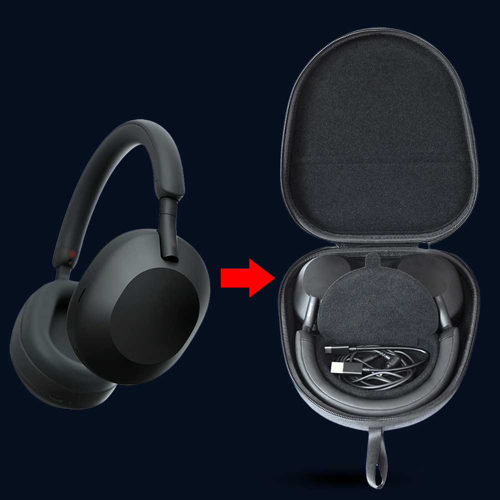 Sony Headphone Wh-1000Xm5 - حقيبة سفر صلبة من مادة EVA،