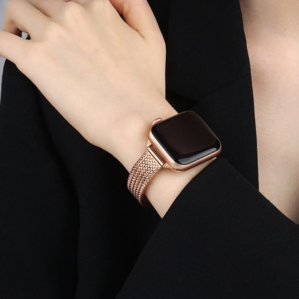 حزام لساعة أبل سلسلة 9 8 7 6 S - مراجعة Mesh Coil Strip وسعره